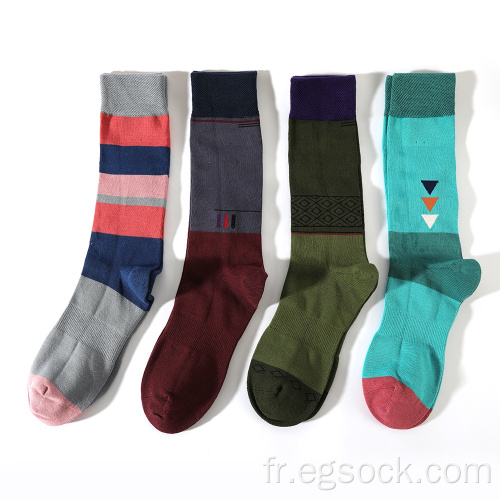 Chaussettes habillées en coton pour hommes et femmes-D